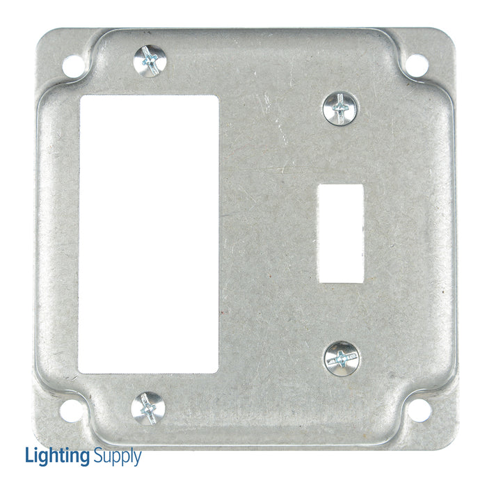 Southwire Garvin 4 Inch Square 1/2 Inch Raised Decorative Or GFCI Receptacle And Toggle Switch Industrial Surface Cover (G1948)