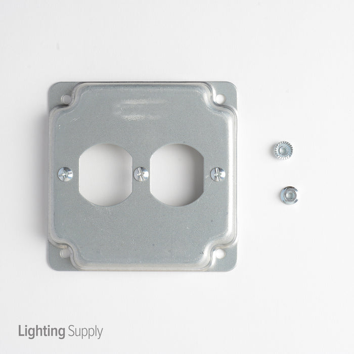 Square Receptacles Southwire G1938 Garvin 4 Inch Square 1/2 Inch Raised Duplex Receptacle ...