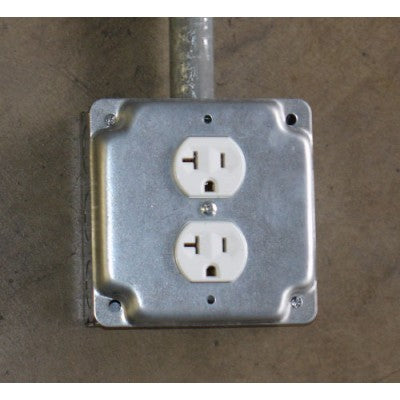 Southwire Garvin 4 Inch Square 1/2 Inch Raised Duplex Receptacle Industrial Surface Cover (G1938)