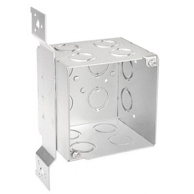 Southwire Garvin 4 Square 3-1/2 Inch Extra Deep Junction Box Flat Vertical Bracket Combination Side Knockouts (52181-FS)