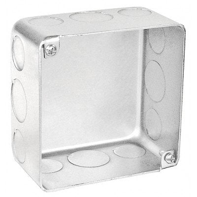 Southwire Garvin 4 Square Blank Bottom Junction Box 2-1/8 Inch Deep (8) 1/2 Inch And (4) 3/4 Inch Knockouts (52171-SBB)