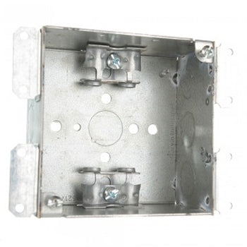 Southwire Garvin 4 Square Cut In Old Work Junction Box 2-1/8 Inch Deep Box Clamps (52171-OWBX)