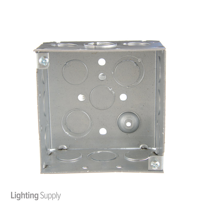 Southwire Garvin 4 Square Junction Box 2-1/8 Inch Deep (6) 1/2 Inch And (6) Combination Side Knockouts (52171-S)