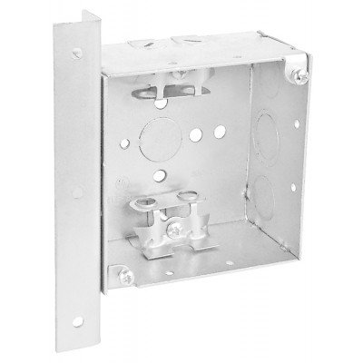Southwire Garvin 4 Square Junction Box 2-1/8 Inch Deep With MC/BX Clamps And Vertical Right Angle Bracket (52171-ABBX)