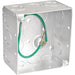 Southwire Garvin 4 Square Junction Box 2-1/8 Inch Deep With Pre-Installed 8 Inch Ground Wire (4) 1/2 Inch And (6) Combination Side Knockouts (52171-SPT)