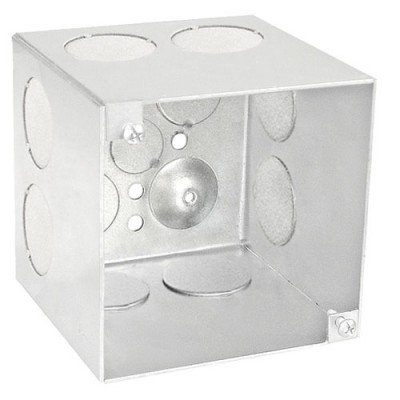 Southwire Garvin 4 Square Junction Box 4 Inch Deep (8) 1 Inch Side Knockouts (52191-1)