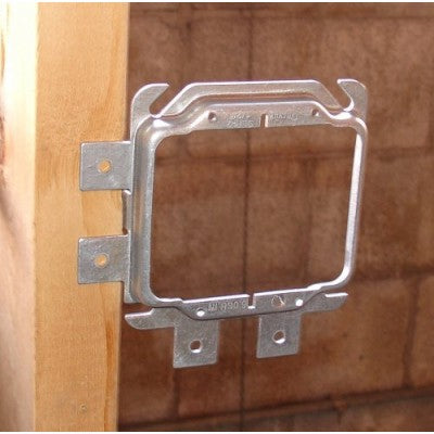Southwire Garvin 4 Square Raised Two Gang Prefab Box Mount Device Ring For 1/2 Inch Dry Wall (SLR-250)