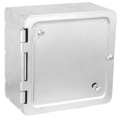 Southwire Garvin 5 Inch Square Box With Blank Hinged Cover 3 Inch Deep 1/2 And 3/4 Knockout (HP-0000)