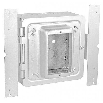 Southwire Garvin 5 Inch Square Bracket Box With 1-1/4 Inch Hinged Cover 3 Inch Deep 1/2 And 3/4 Knockout (HPAB-1125)