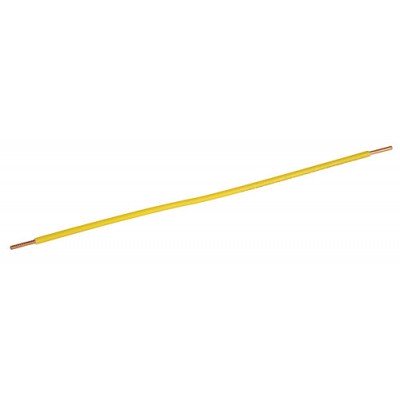 Southwire Garvin 8 Inch Yellow 12 Gauge Solid Wire Grounding Pigtail With Strip And Strip Terminal (PTSO12YE)