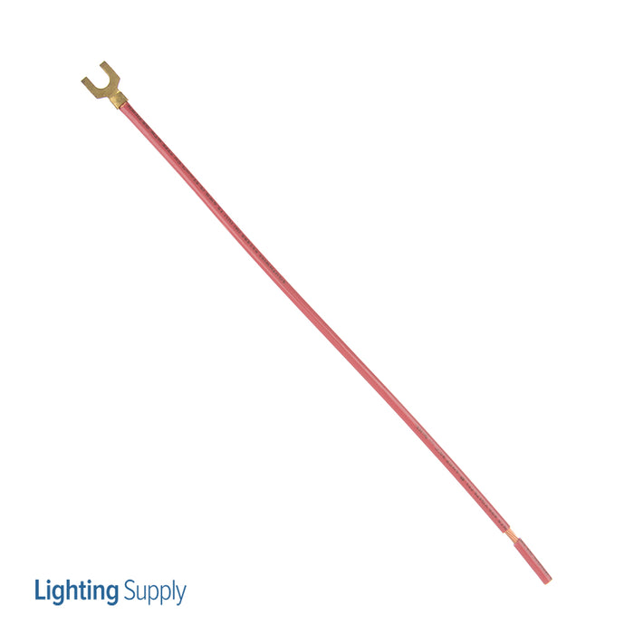 Southwire Garvin 8 Inch Red 12 Gauge Stranded Wire Grounding Pigtail With Fork And Strip Terminal (PTST12RD)