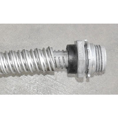 Southwire Garvin Chicago Plenum Whip Straight Screw-In Connector For 1/2 Inch Flexible Metal Conduit Fits 1/2 Inch Knockout (FMT-50)