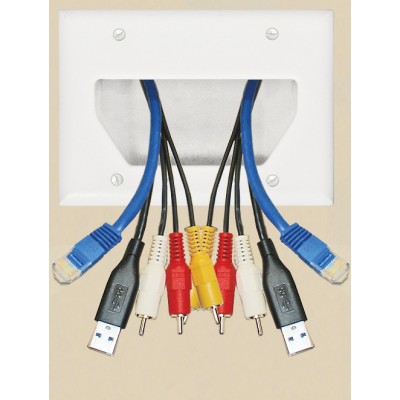 Southwire Garvin Three Gang Recessed Low Voltage Cable Plate (LVP3NP)