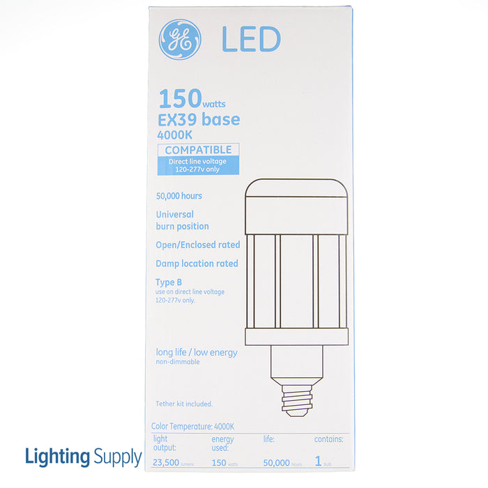 GE LED150ED28/740 150W Corn Cob LED 4000K 100V-277V 23500Lm 70 CRI Mogul QS EX39 Base Retrofit Bulb (22611)