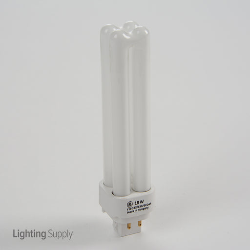 GE F18DBX/830/ECO4P 18W T4 Quad Tube Compact Fluorescent 3000K 82 CRI 4-Pin G24Q-2 Plug-In Base Bulb (97599)