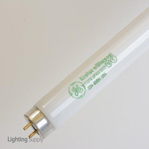 GE F32T8/SPX65/ECO2 32W 48 Inch T8 Linear Fluorescent 6500K 78 CRI Medium Bi-Pin G13 Base Tube (66342)