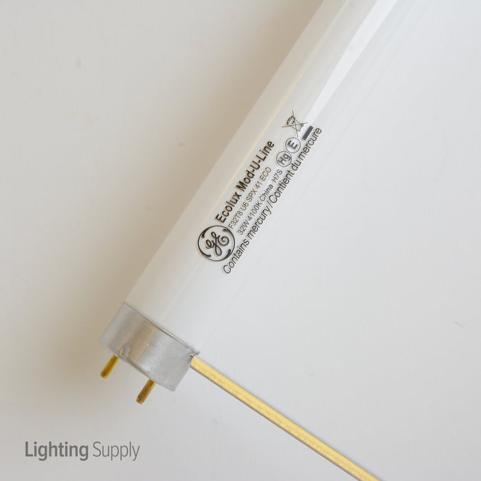 GE F32T8SPX41U6/ECO 32W 6 Inch T8 U-Bend 4100K 86CRI Medium Bi-Pin Base Fluorescent Bulb (72113)