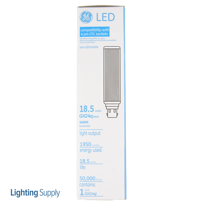 GE LED19GX24Q-H/840 LED 18.5W 1950Lm 80 CRI 4-Pin Plug-In GX24q Non-Dimmable Indoor Damp (39283)