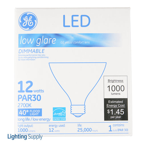 GE LED12DP30RW82740 120 PAR30 LED 12W 1000Lm 80 CRI Screw-In Medium Dimmable Track And Recessed (42134)