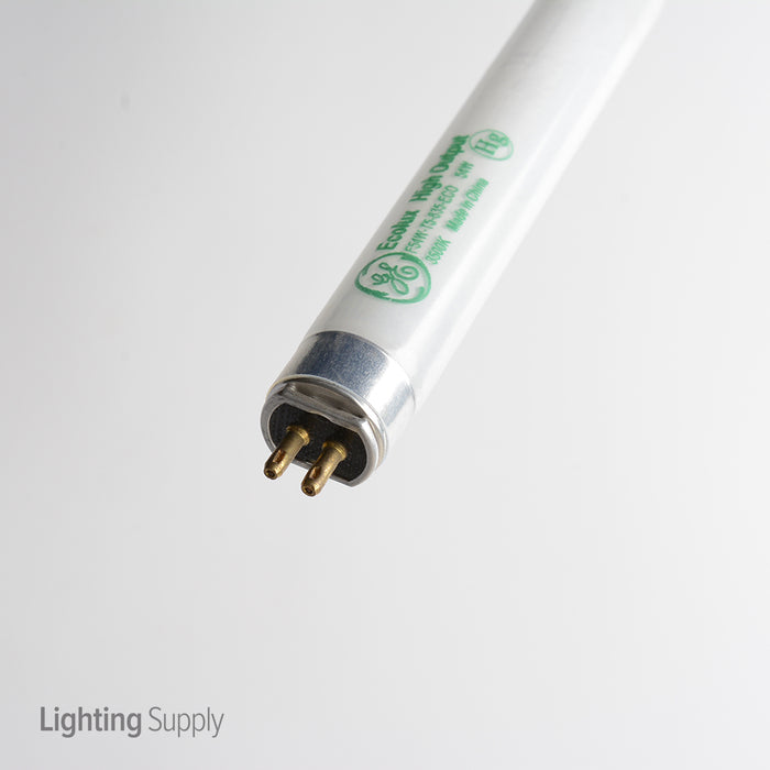 GE 54W 46 Inch T5 Linear Fluorescent 3500K 85 CRI Miniature Bi-Pin G5 Base Shatter Resistant Coated High Output Tube (F54T5/835/SRC)