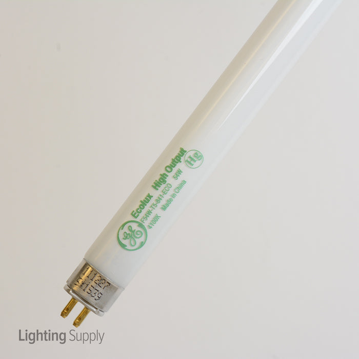 GE F54W/T5/841/ECO 54W 46 Inch T5 Linear Fluorescent 4100K 85 CRI Miniature Bi-Pin G5 Base High Output Tube (46761)
