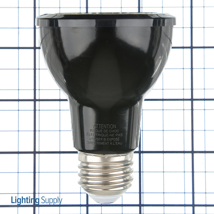 GE LED7DP203B827/20 7W PAR20 LED 2700K 120V 500Lm 80 CRI Medium E26 Base Black Dimmable 20 Degree Spot Bulb (93349)