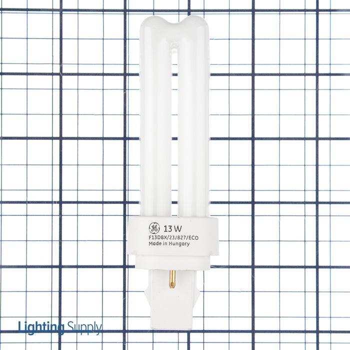 GE F13DBX23/827/ECO T4 Compact Fluorescent 13W 10000 Hours 82 CRI Pin/Plug-In GX23-2 Warehouse (97586)