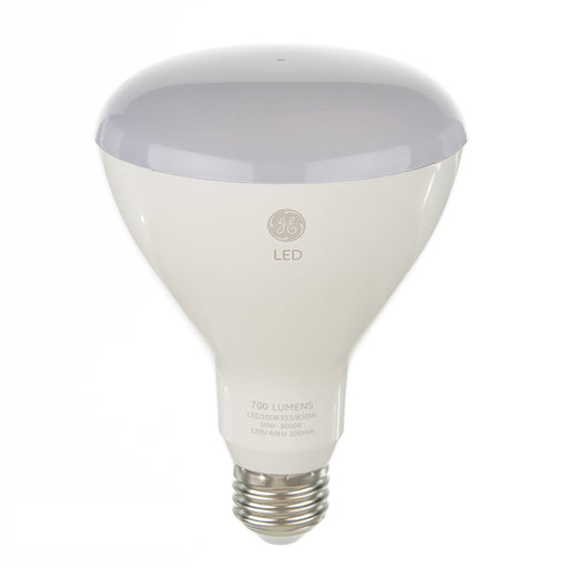 GE LED10DR303/830W 120 LED 10W LED BR30 Lamp 120V 700Lm 3000K 80 CRI 25000 Hours QS (68161)