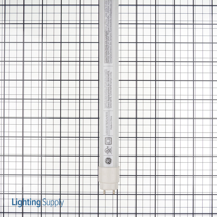 GE LED15ET8/G/4/835/ 48 Inch T8 LED Glass Tube 15W 2200Lm 3500K 80 CRI 120-277V QS (35791)