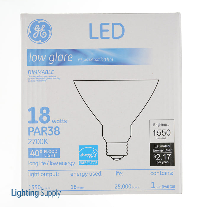 GE LED18D38OW382740 PAR38 LED 18W 1550Lm 81 CRI Screw-In Medium Dimmable Indoor And Outdoor Floodlight (92958)