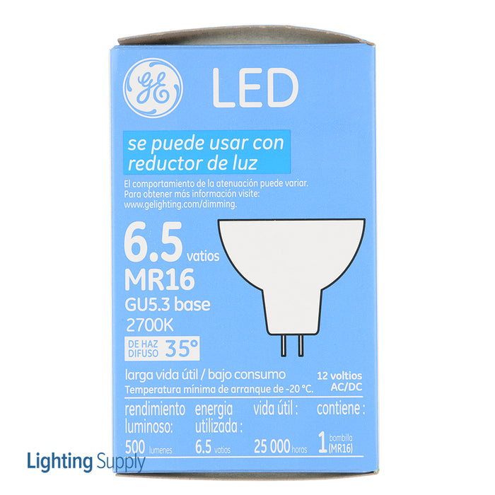 GE LED6.5MR1682735/ LED MR16 Lamps 6.5W 500Lm 12V 2700K 80 CRI (34607G)