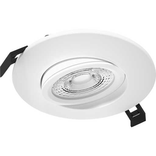 RAB 4 Inch LED Gimbal Downlight Floating 12W 90 CRI CCT Field Adjustable 2700K/3000K/3500K/4000K/5000K 120V Triac Dimming Round White Trim (GF4)