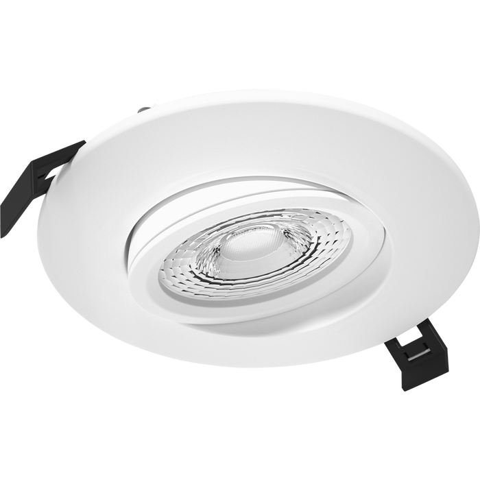 RAB 4 Inch LED Gimbal Downlight Floating 12W 90 CRI CCT Field Adjustable 2700K/3000K/3500K/4000K/5000K 120V Triac Dimming Round White Trim (GF4)