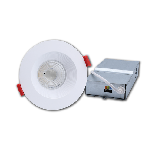 GM Lighting Mini Round Deep Regressed LED Downlight 120V 15W CCT Selectable 2700K/3000K/3500K/4000K/5000K 90 CRI 4-1/2 Inch Diameter White (MDL-4R-5CCT-WH)