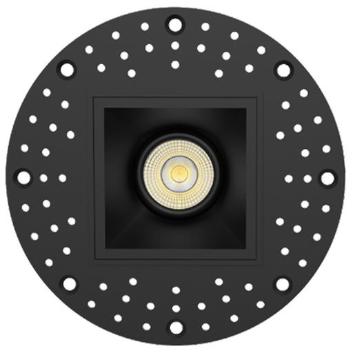 RAB Gimbal Trimless LED Downlight 2 Inch Square 6W 400Lm 90 CRI CCT Selectable 2700K/3000K/3500K/4000K/5000K 38 Degree Beam Angle Triac Dimming Black (GR2STLB)