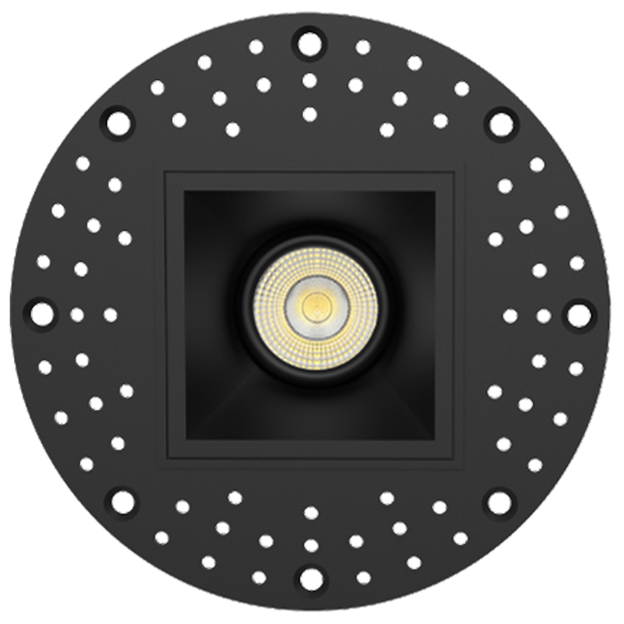 RAB Gimbal Trimless LED Downlight 2 Inch Square 6W 400Lm 90 CRI CCT Selectable 2700K/3000K/3500K/4000K/5000K 38 Degree Beam Angle Triac Dimming Black (GR2STLB)