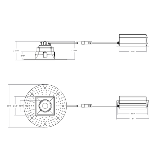 RAB Gimbal Trimless LED Downlight 3 Inch Square 9W 600Lm 90 CRI CCT Selectable 2700K/3000K/3500K/4000K/5000K 38 Degree Beam Angle Triac Dimming White (GR3STL)