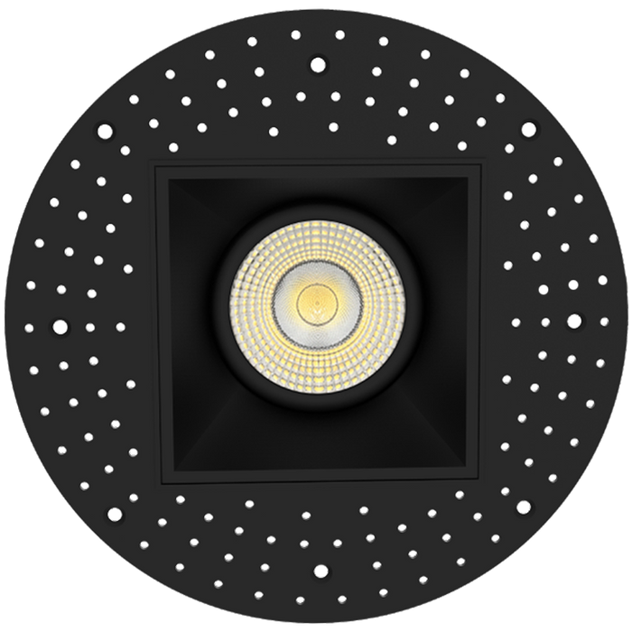 RAB Gimbal Trimless LED Downlight 4 Inch Square 15W 1000Lm 90 CRI CCT Selectable 2700K/3000K/3500K/4000K/5000K 38 Degree Beam Angle Triac Dimming Black (GR4STLB)