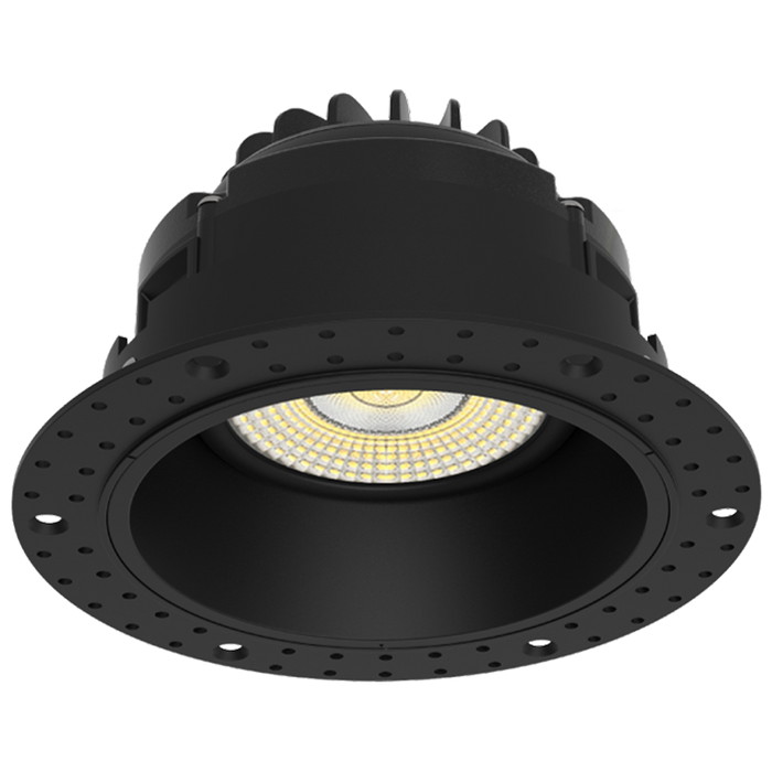 RAB Gimbal Trimless LED Downlight 4 Inch Round 15W 1000Lm 90 CRI CCT Selectable 2700K/3000K/3500K/4000K/5000K 38 Degree Beam Angle Triac Dimming Black (GR4TLB)
