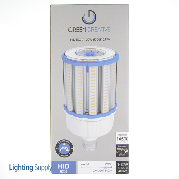 Green Creative 100HID/850/277V/EX39/RC HID LED Post Top Lamp EX39 100W 120-277V Integral Rotary Dimmer Control (35892)