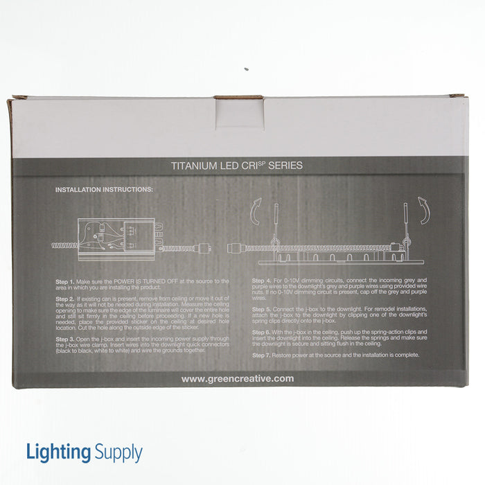 Green Creative 10NCDLR4DIM/930/277V/EXT 4 Inch New Construction 10W Thinfit EXT 277V Series JA8 High 90 CRI Wet Location 120-277V Dimmable 0-10V 3000K (98214)