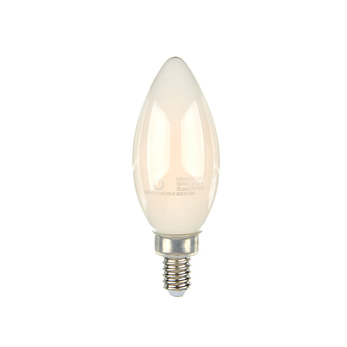 Green Creative 3.3FB11DIM/927/FR/R Wet Location Rated B11 Lamp E12 Base 3.3W T20 Filament High 92 CRI 120V Dimmable Frosted 2700K (36063)