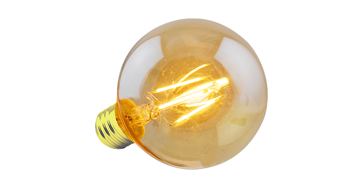 Green Creative 4FG25DIM/820/A/R Wet Location Rated G25 E26 4W Filament 120V Dimmable Amber (36071)