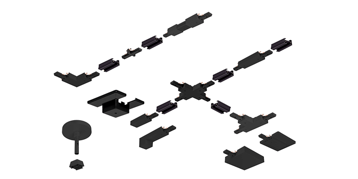 Green Creative TRKJ/IC/1C/BL Single Circuit J-Type Track I Connector Black (35732)