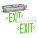 Exitronix Universal LED Edge-Lit Exit Sign Single/Double Face Green Letters Less Battery Surface And Recessed Mount White Finish (S900U-LB-SR-G-WH)