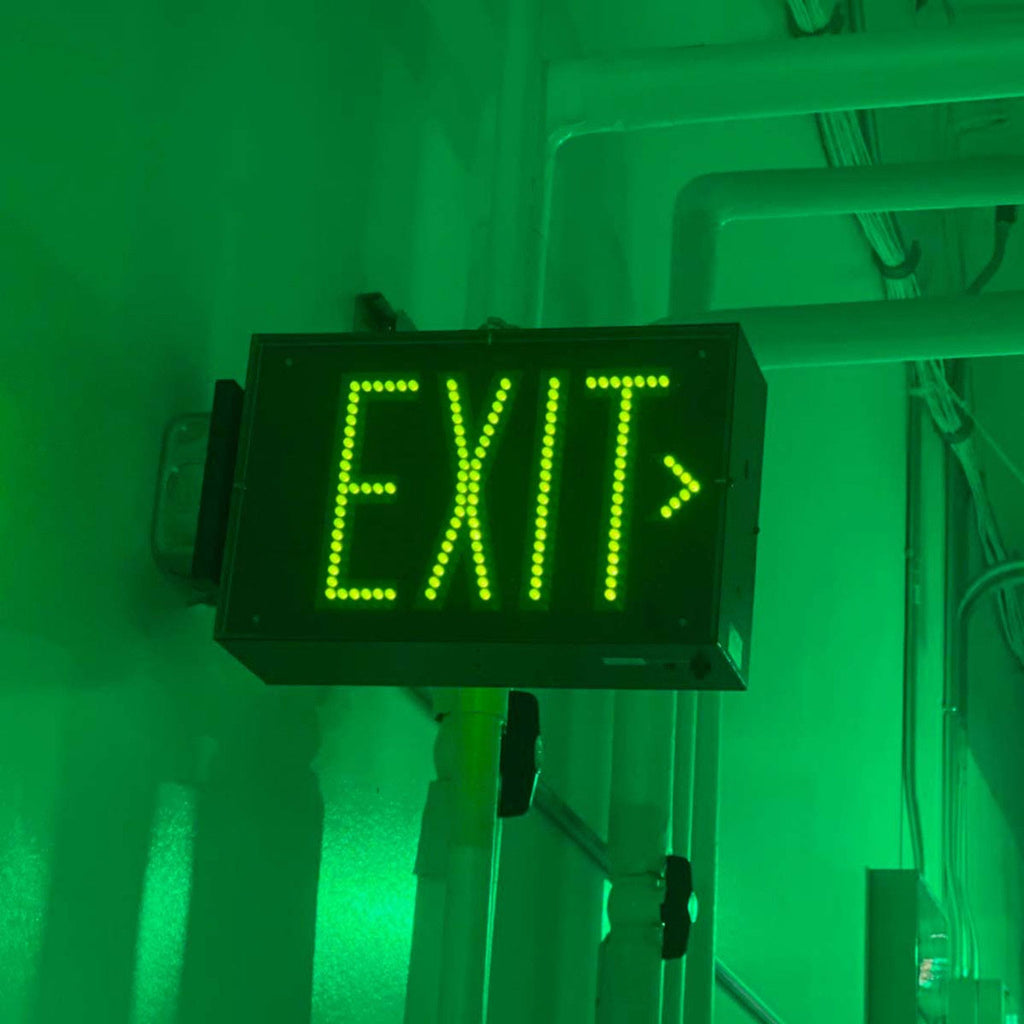 Black Exit Signs with Green Letters — Lighting Supply