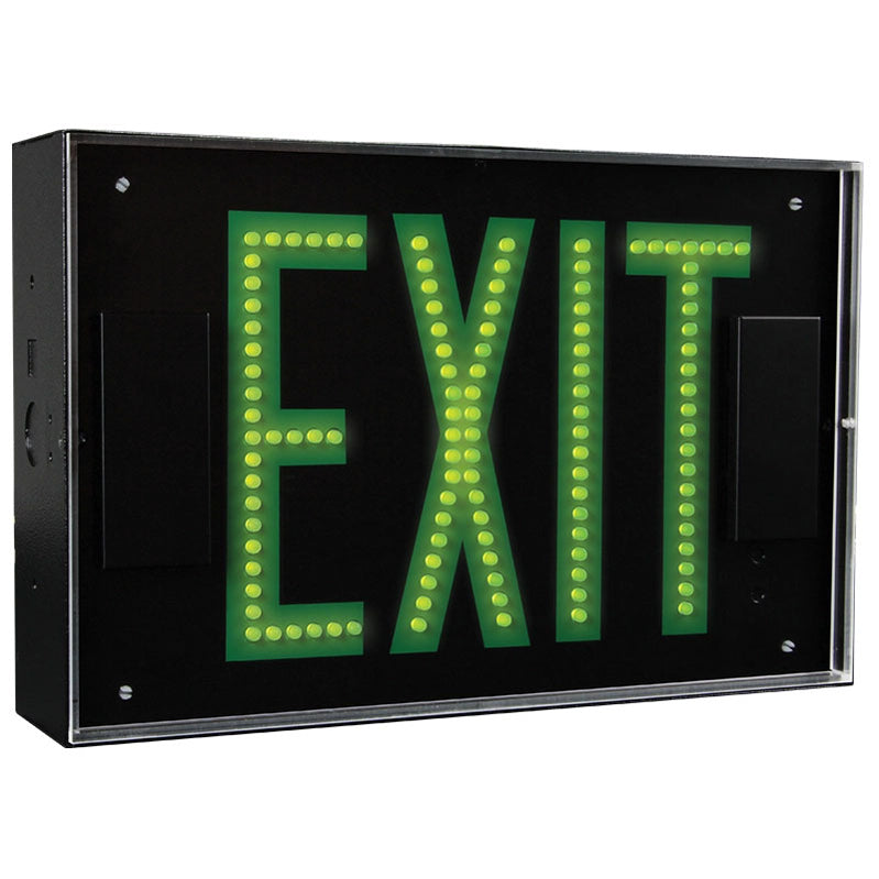 Black Exit Signs with Green Letters — Lighting Supply