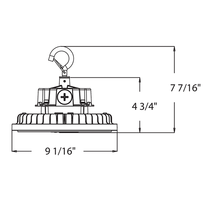 RAB H15 LED High Bay Wattage/CCT Selectable 150W/120W/100W 3000K/4000K/5000K 120-277V Black (H15B)