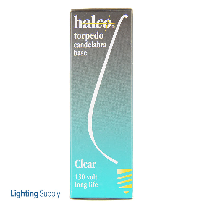 Halco CTC25 25W Incandescent B10 130V Candelabra E12 Base Dimmable Clear Bulb (1003)