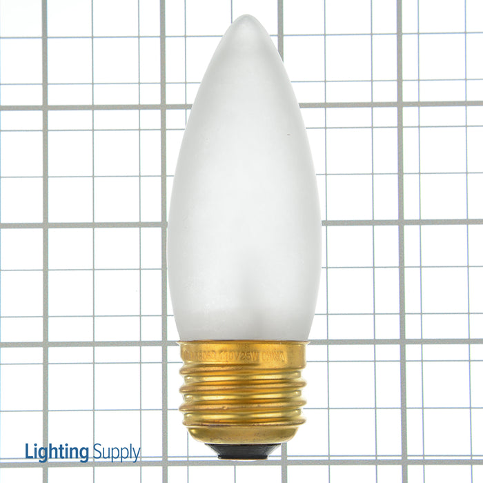 Halco ETF25 25W Incandescent B10 130V Medium E26 Base Dimmable Frost Bulb (1013)